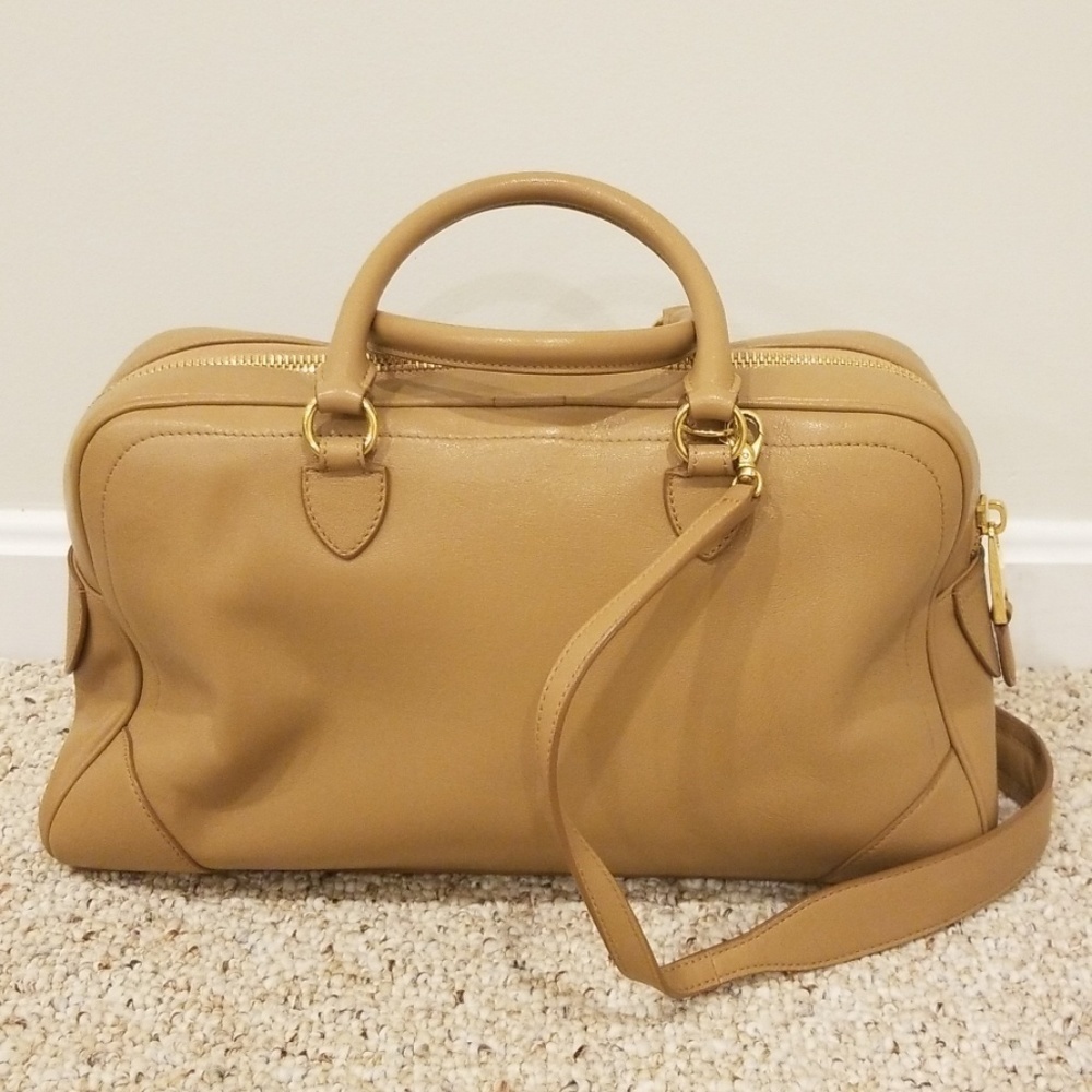 MARC JACOBS Tan Venetia Satchel with Crossbody strap